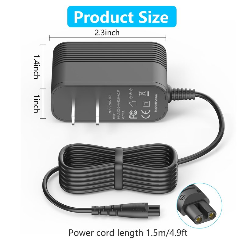 Charger for Remington Shaver for Replacement F5-5800 F5800 F5790 F4790 R5150 R6130 R-6150 MS2-390 MS3-2700 MS680 R9100 Shaver, Electric Razor Power Cord Adapter