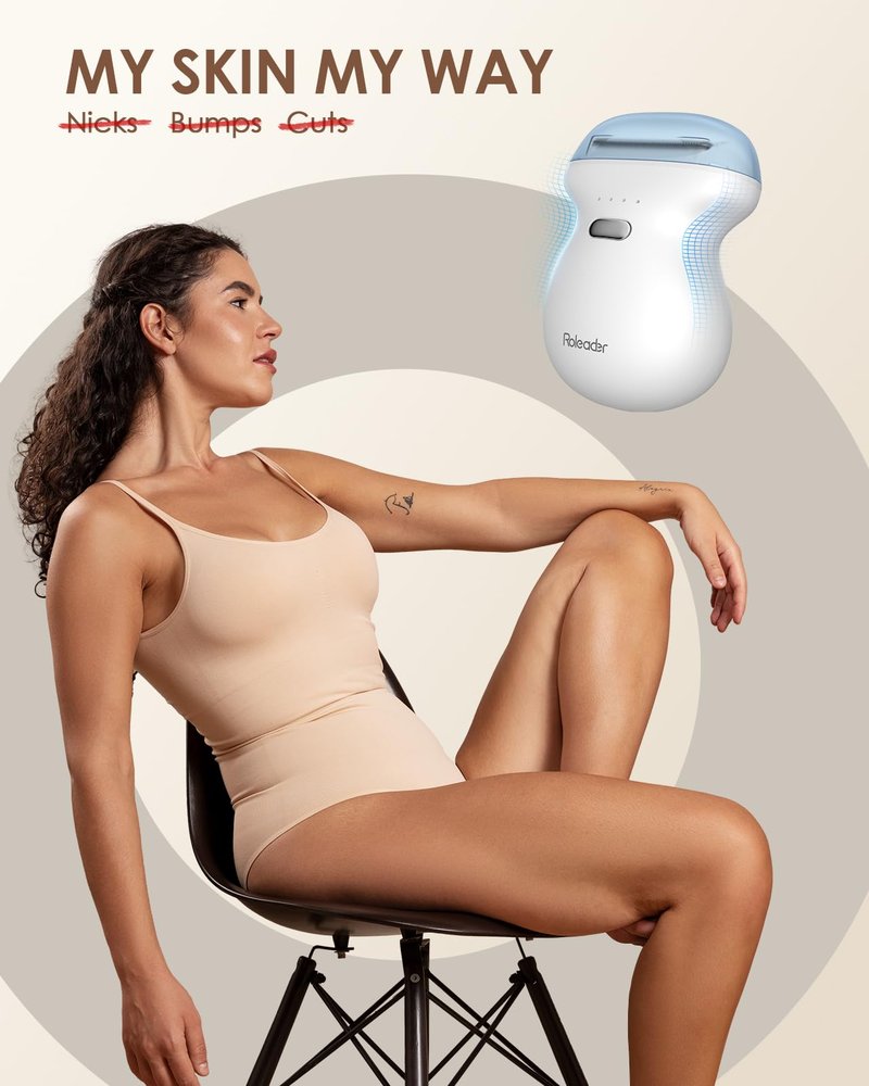 Mini Electric Shaver for Women, Travel Body Hair Trimmer Hair Removal Razor with LED Display, Waterproof Wet/Dry Use Type-C Charging, On-The-Go Skin