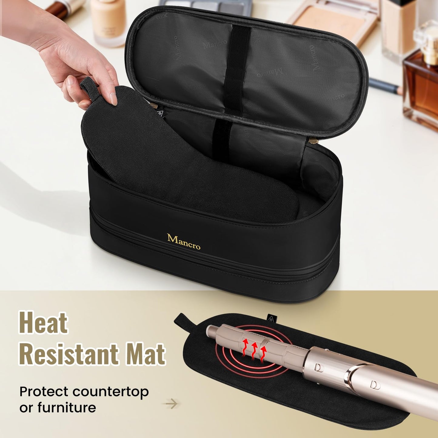 Mancro Dual Layer Carrying Case Compatible with Shark Flexstyle, Black