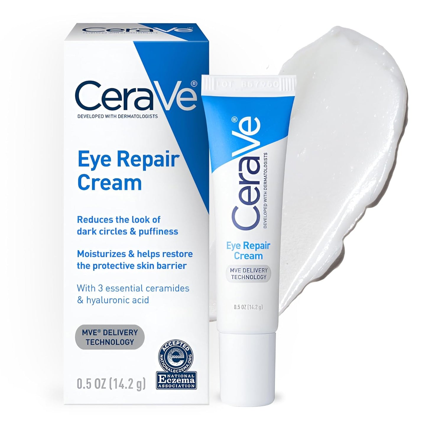 CeraVe Eye Repair Cream - Under Eye Cream for Puffiness & Dark Circles | Hyaluronic Acid & Niacinamide Formula