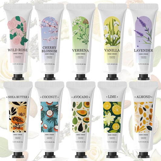 Spa Luxetique 10-Pack Hand Cream Gift Set | Travel Size Moisturizing Lotion for Women, Ideal for Mother's Day & Special Occasions