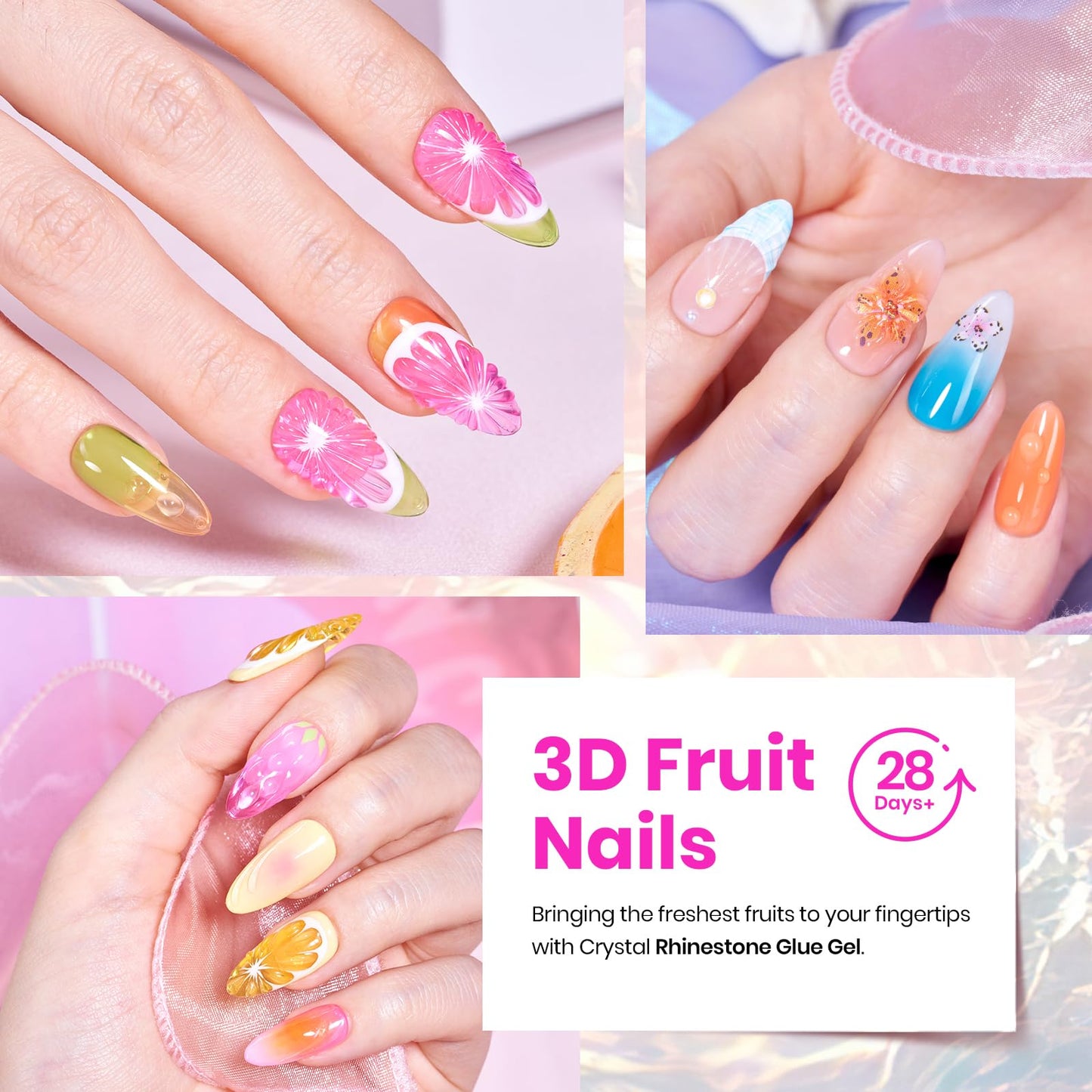 Beetles Jelly Gel Nail Polish Set - 20 Colors Summer Neon Rainbow Pink Yellow Purple Glitter Gel, Soak Off UV LED Gel Nail Kit with Base Matte Top Coat DIY Nail Art Gift for Women