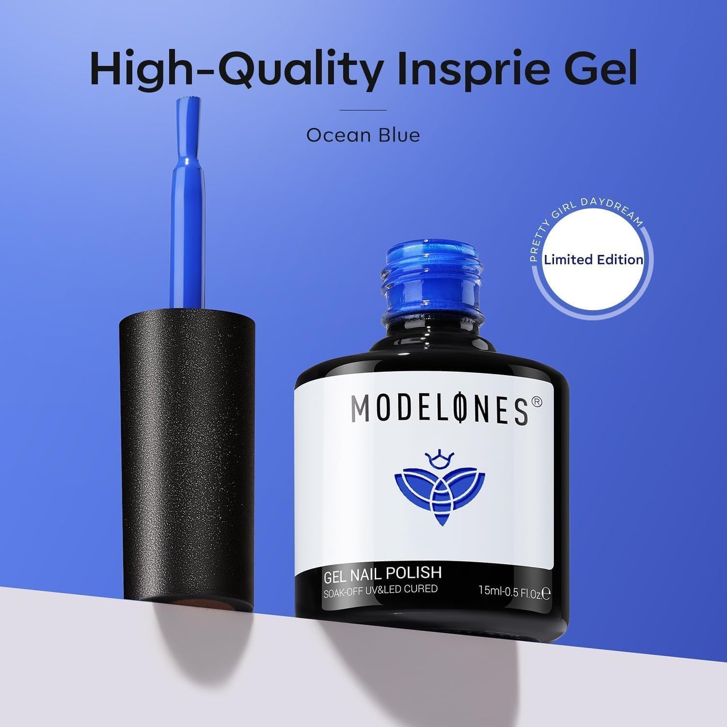 Modelones Blue Gel Nail Polish - Cobalt Blue Soak Off UV LED Manicure | 15 ML