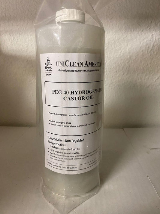 UniClean America PEG 40 - Hydrogenated Castor Oil surfactant 40 Made in USA - Size: 16 fl oz