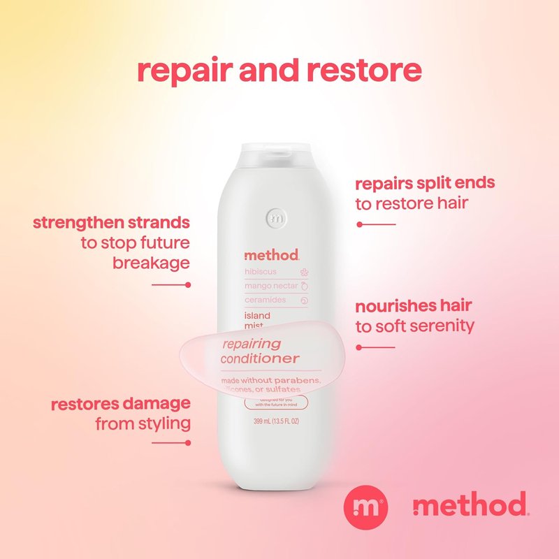 Method Repairing Conditioner - Nourishing Hair Treatment for Damaged Strands | Paraben & Sulfate Free, 13.5 oz