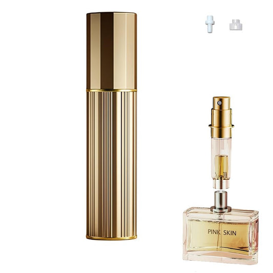 Fiwecos Perfume Travel Refillable Bottle Cologne Portable Atomizer Fragrance Scent Sprayer Pump Fill from Bottom Mini Pocket Size 5ml for Travel Essentials & Best Gift (gold)