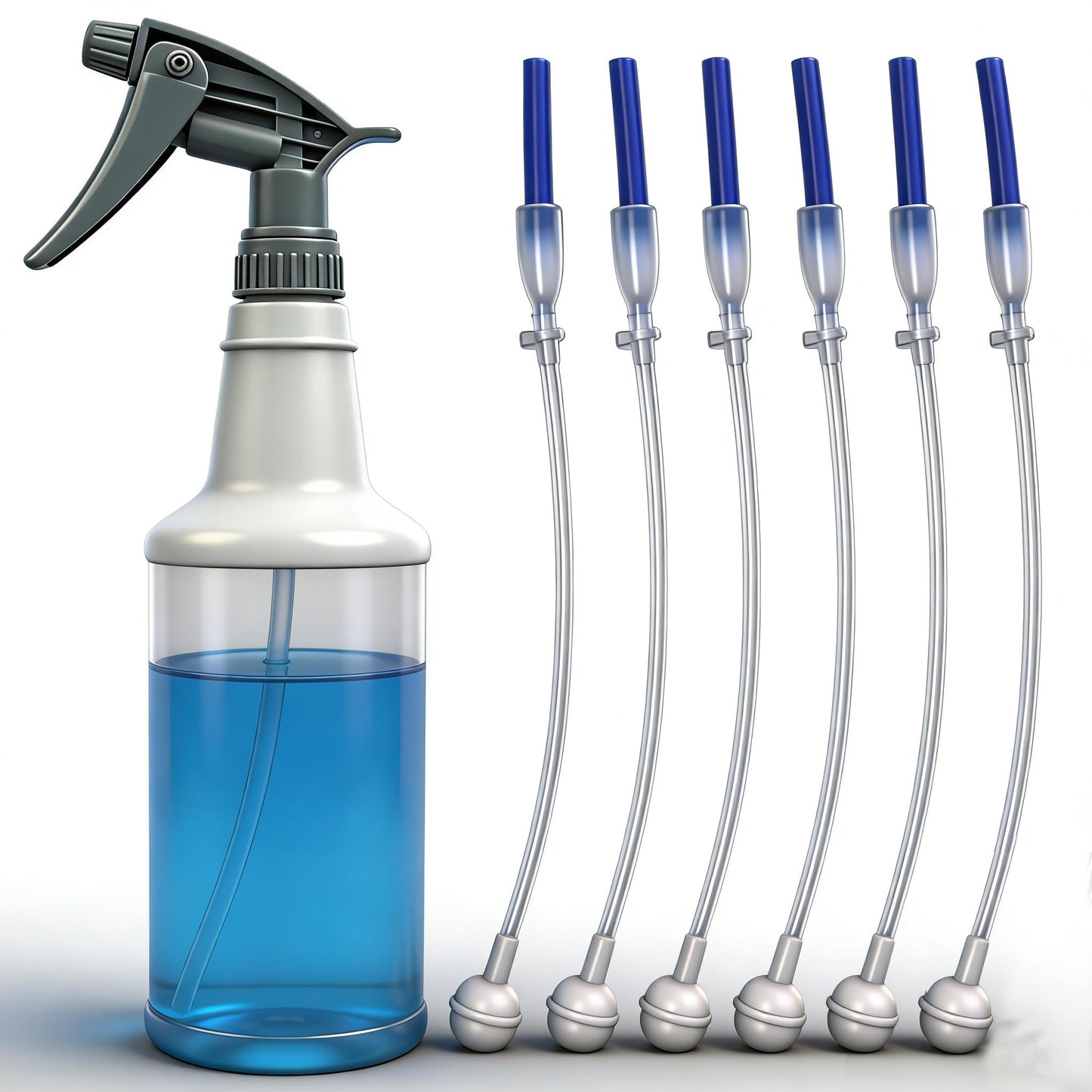 6 Pack Universal Fit 360° Spray Bottle Adapter, 4.3in Weighted Tube Replacement for Triggers and Pump Sprayers, For Kitchen, Garden, Home and Office, Cleaning Solutions (6*Pack)