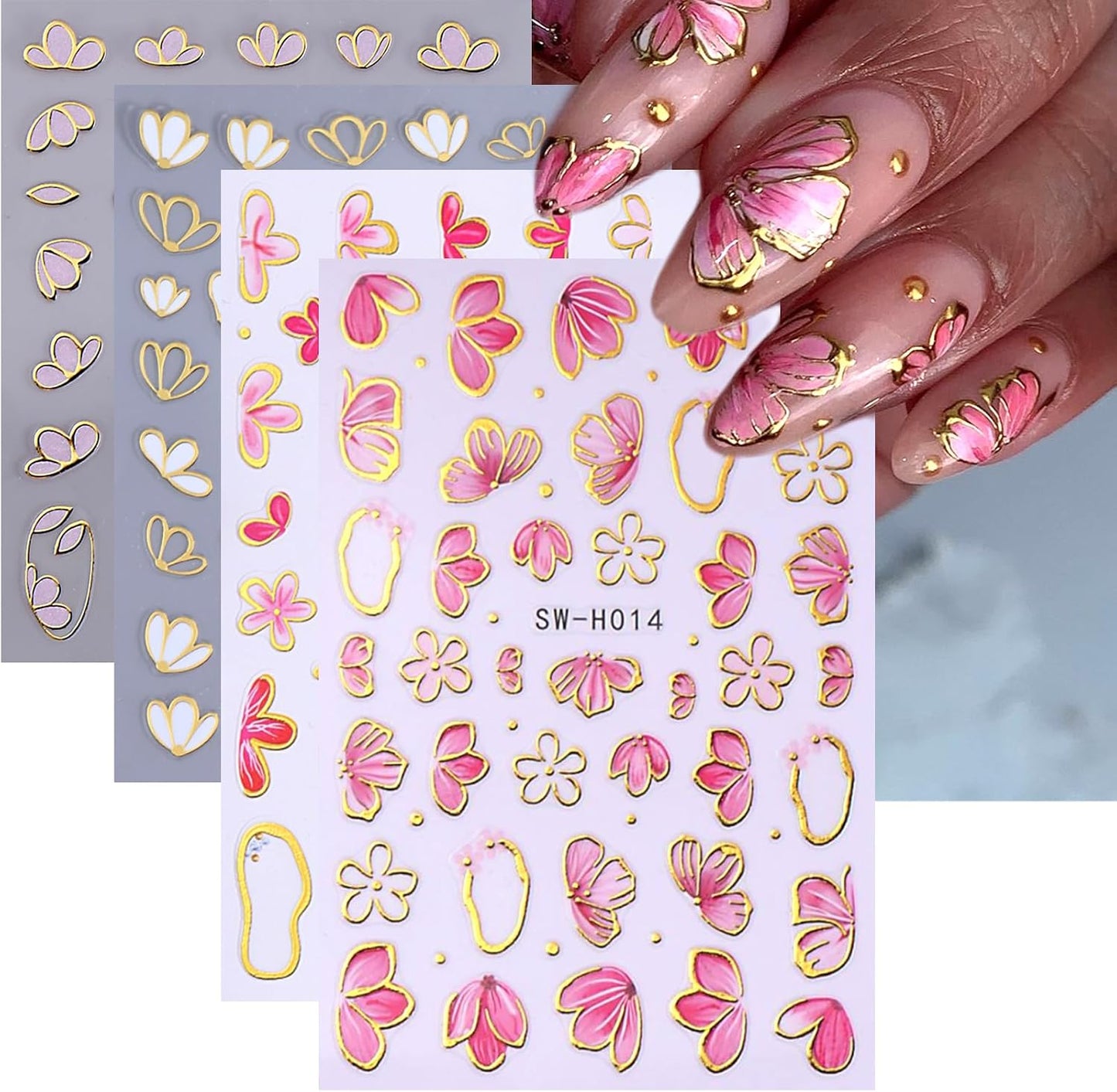 3D Summer Nail Art Stickers - Cute Fruit Decals for DIY Manicure | 5 Sheets of Lemon, Strawberry & Blueberry Designs