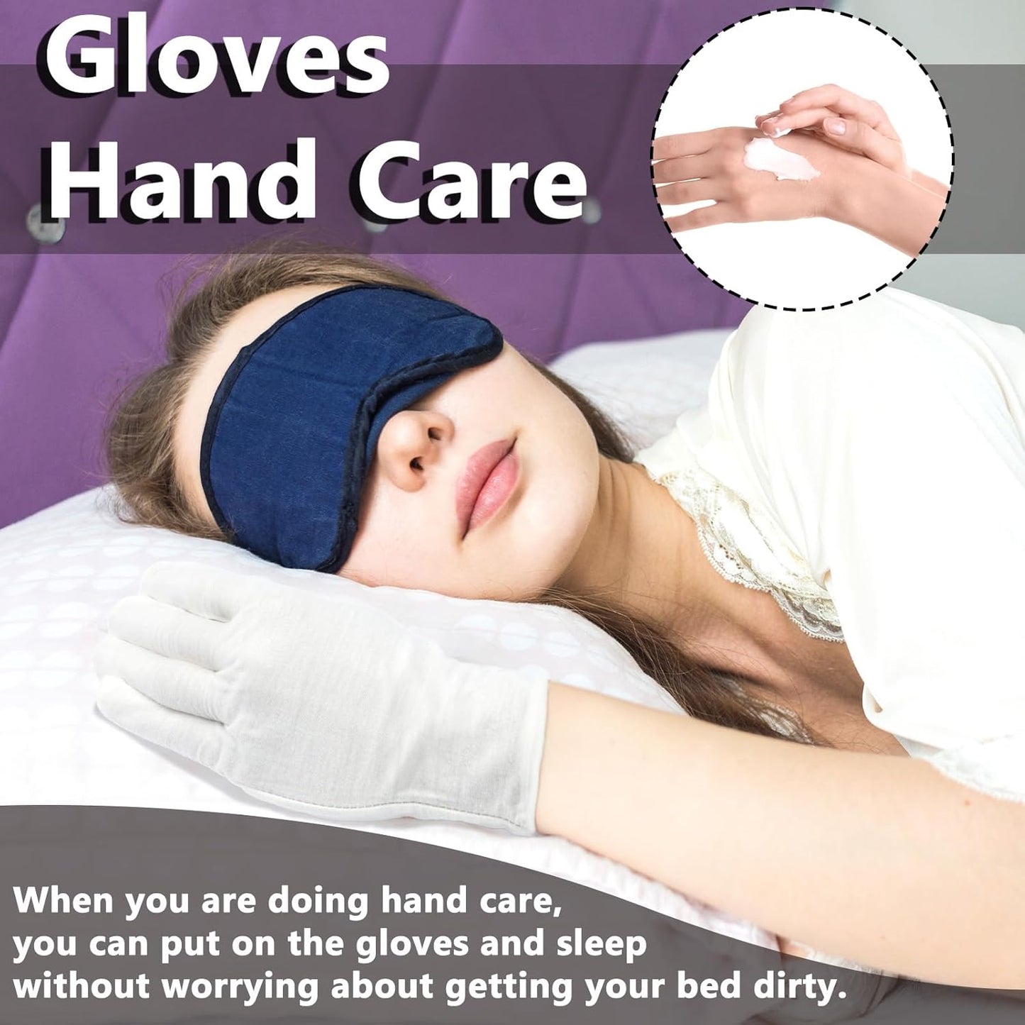 White Cotton Gloves for Men & Women - Soft Dust Protection for Art, Crafting, Eczema, and More | Large Size