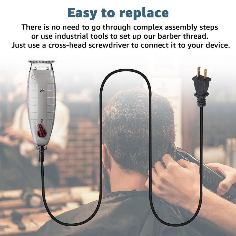 Hair Clippers Cord Replacement for Andis T-Outliner (2-Wire) – Compatible with GO & GTO Models