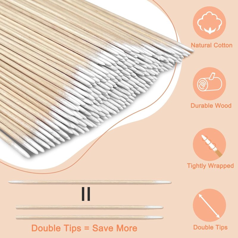 Double Pointed Cotton Swabs - 1000 Pcs Lint-Free Microblading Tool | 4 Inch Precision Makeup Applicators