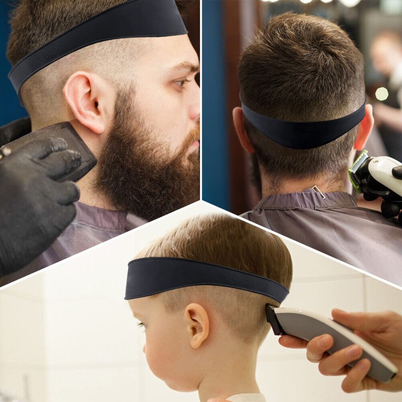 Bebeeco Neckline Shaving Template, Hair Cutting Guide Curved Neck Hair Shaving Template Soft Silicone Neckline Trimming Template for DIY Home Haircuts (Black)