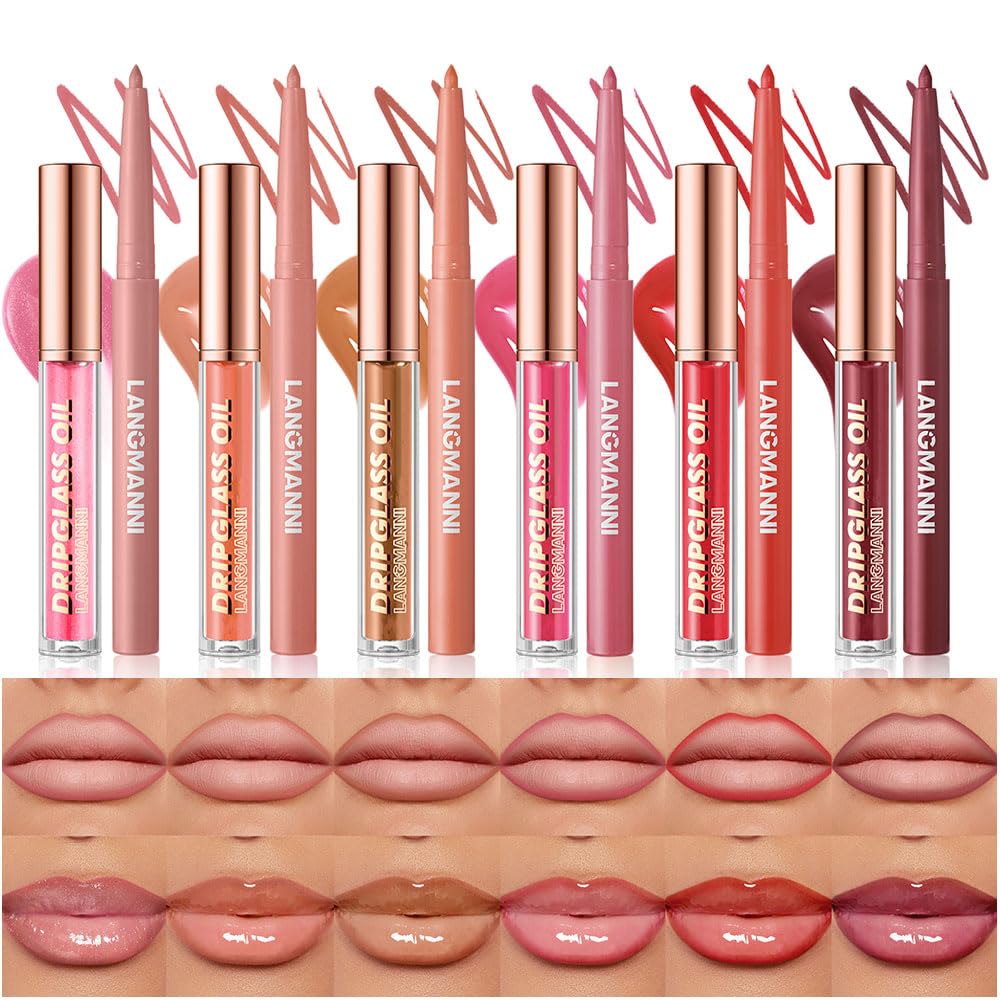 Matte Liquid Lipstick Set - 12Pcs Velvety Nude Lip Stain & Liner | Waterproof Long Wear Makeup Gift Set