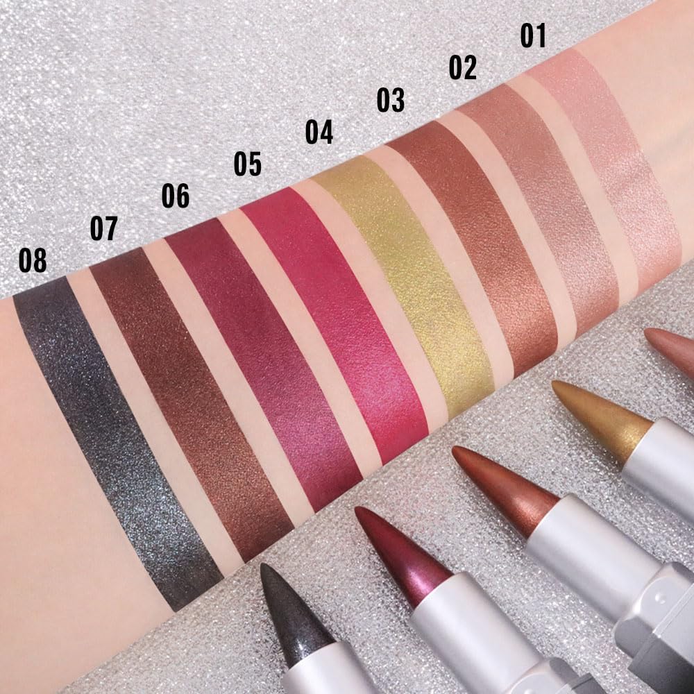 3Pcs Pink Nude Metallic Lip Liner & Lipstick Combo - Long Lasting, Waterproof, Hydrating Makeup