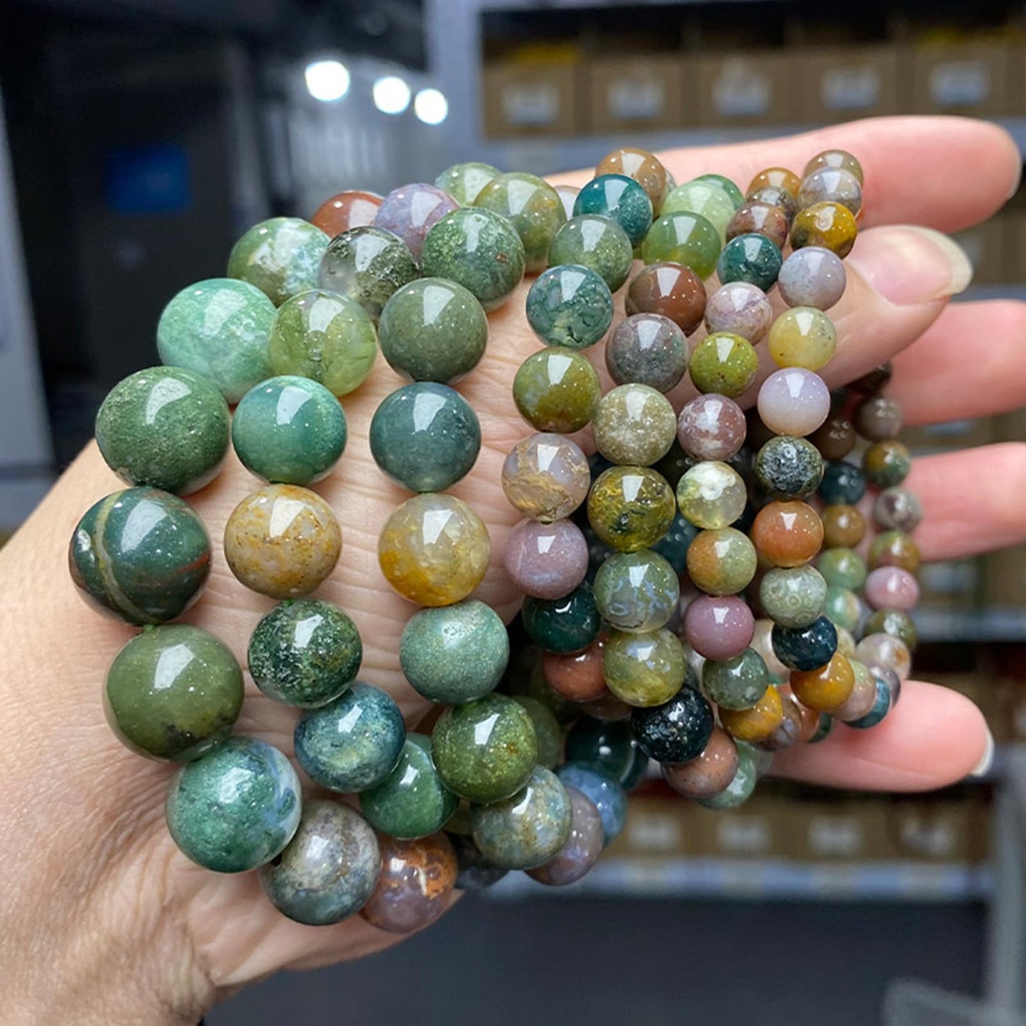Handmade 10mm Retro Synthetic Gemstone Healing Bracelet for Women – Stretch Elastic Beaded Jewelry Gift (1 Piece)