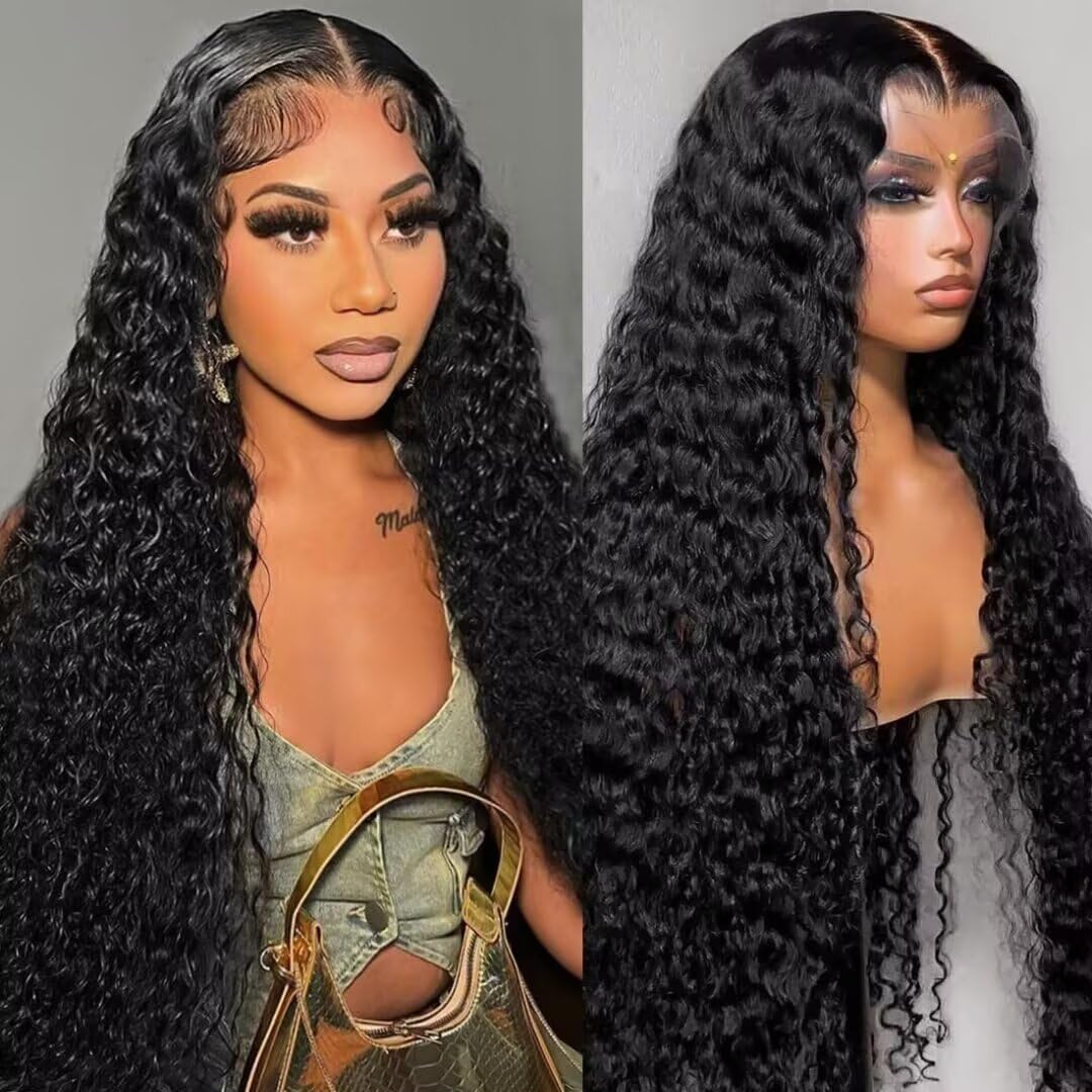 Burgundy 250 Density Human Hair Wig - 30 Inch 13x6 Deep Wave Lace Front | Pre-Plucked HD Transparent Lace Frontal for Women