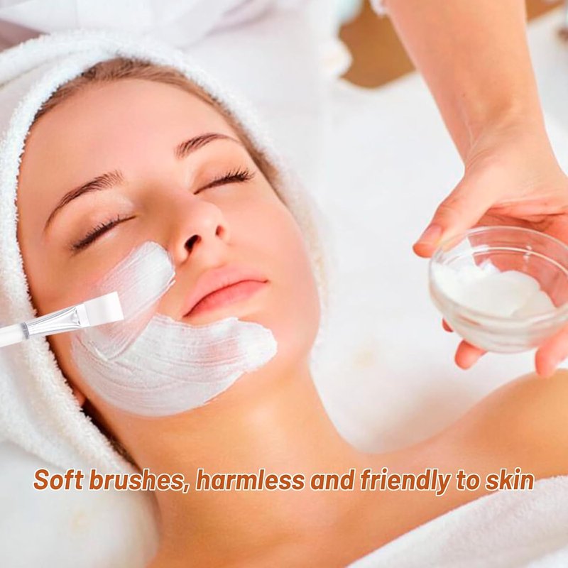 Facial Mask Brushes - 20 Soft Applicators for Makeup & Skincare | Ideal for Mud & Cream Applications (White)