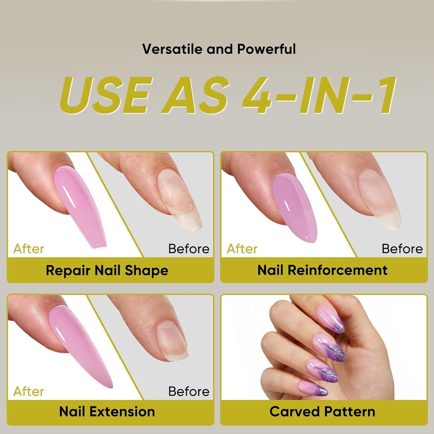 HEMA TPO Free Builder Hard Gel - Allergy-Friendly Nail Gel for DIY & Professional Use | 30g, 7 Shades Available (Nude)