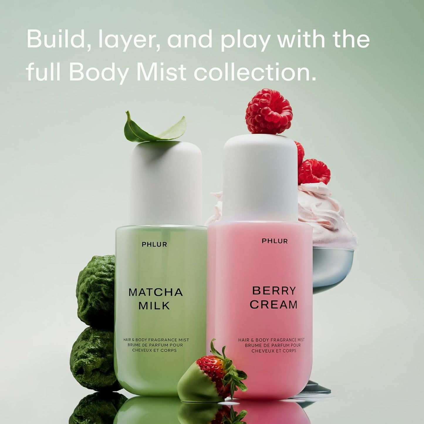 PHLUR Berry Cream Body Mist - Sweet Berries & Vanilla Perfume Spray | 8 Fl Oz