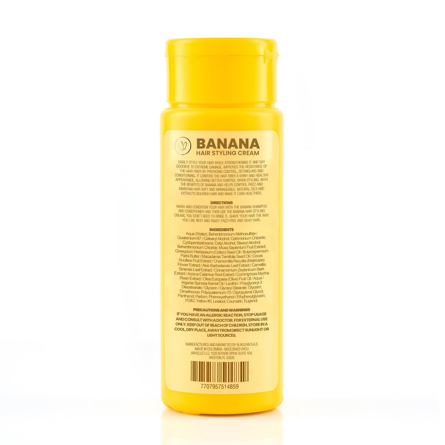 ANYELUZ Banana Leave-In Styling Cream - Leave-In Conditioner for Frizz Control and Shine, Strengthens and Smooths Hair