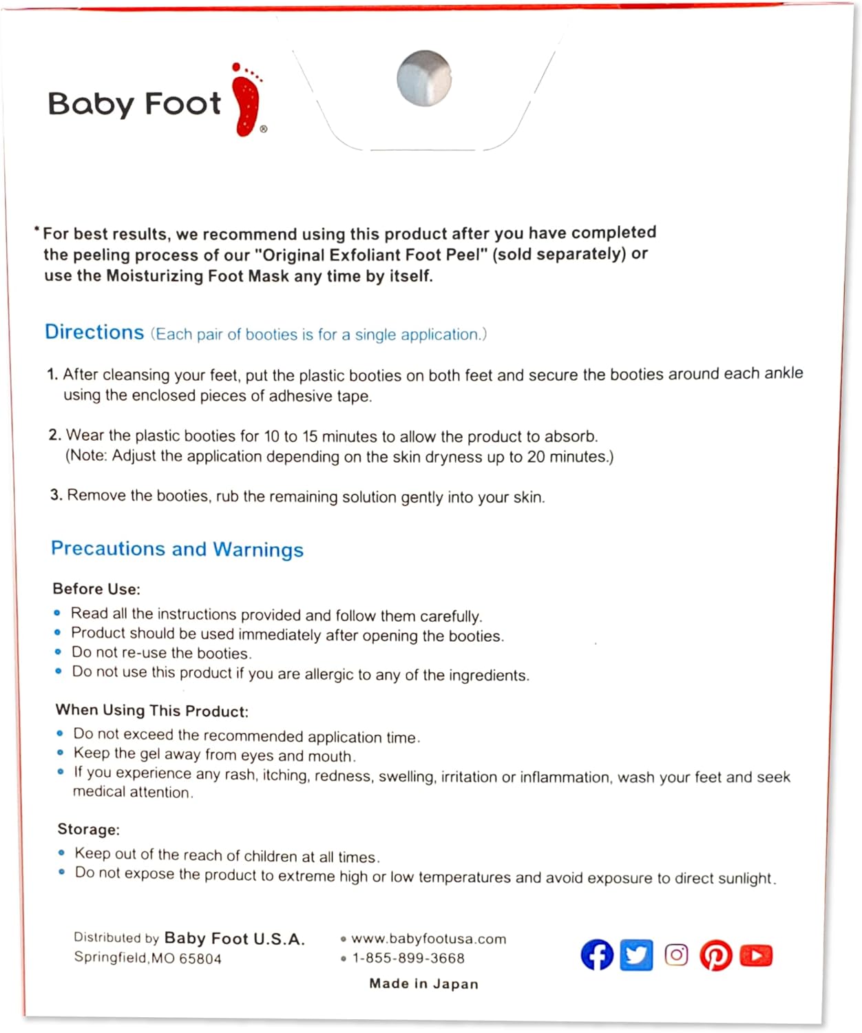 Hydrating Baby Foot Mask for Dry Cracked Feet - Moisturizing Treatment with Collagen & Hyaluronic Acid | 15-Minute Spa Care