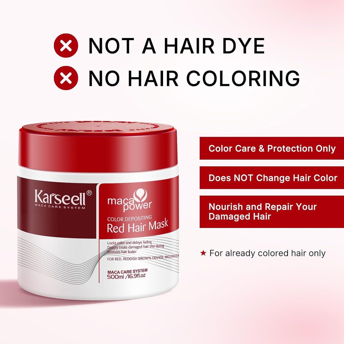 Color Depositing Conditioner - Red Hair Mask for Color-Treated Hair | Hydrates & Enhances Red Tones | 500ml (16.9 fl oz)