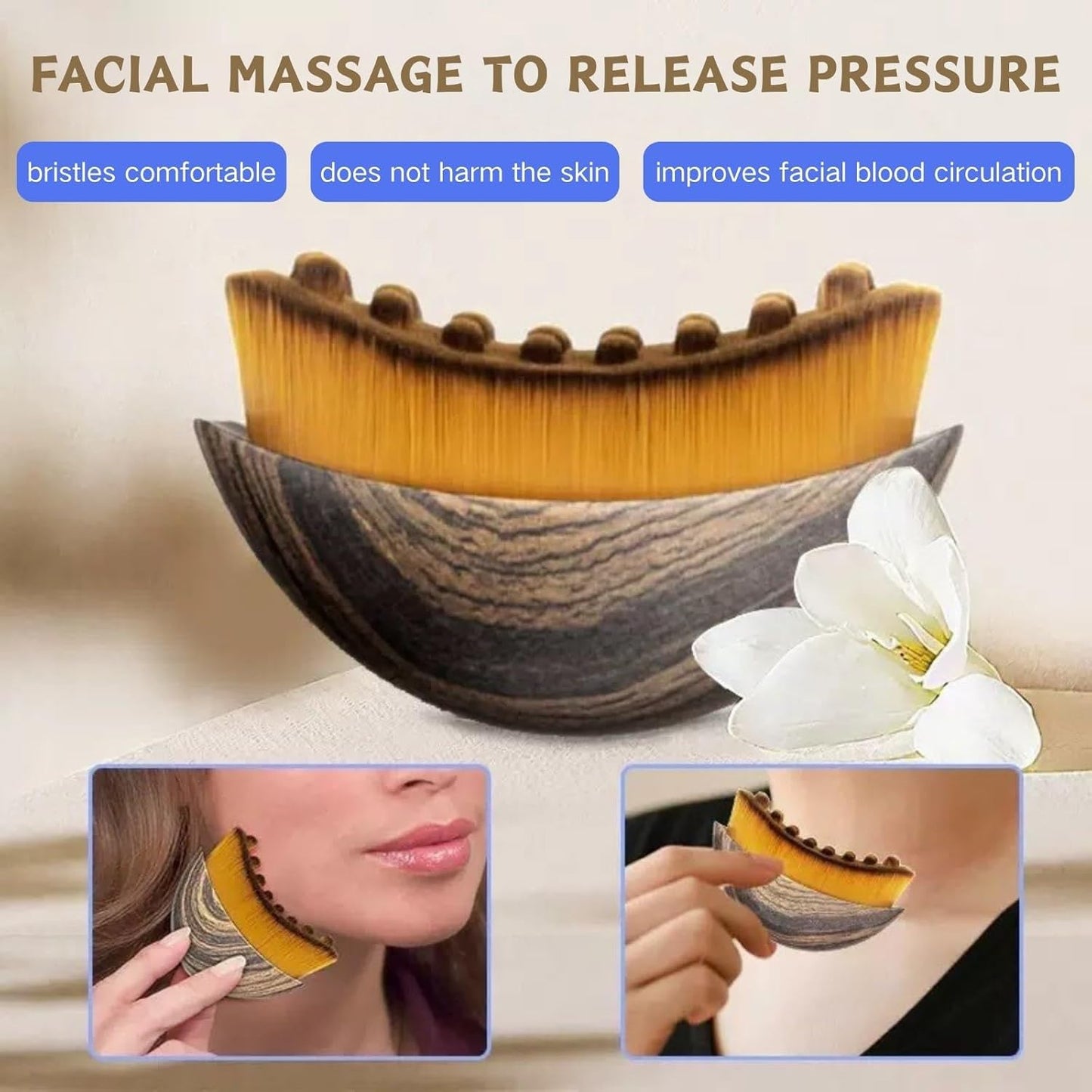 Lymphatic Contour Face Brush Set - Ergonomic Tool for Lymphatic Drainage & Skin Lifting | 2PCS Gua Sha Alternative