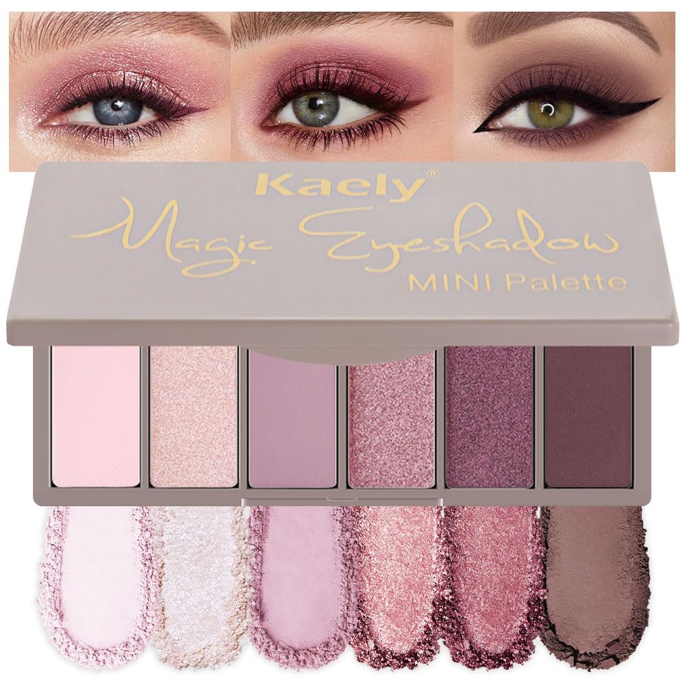 Mini Neutral Eye Shadow Palette - 6 Pigmented Colors for Older Women | Waterproof Matte Shades