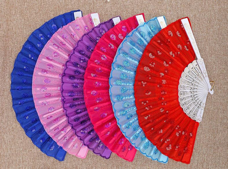 10 PCS Colorful Hand Fans with Peacock Pattern - Perfect for Parties & Weddings