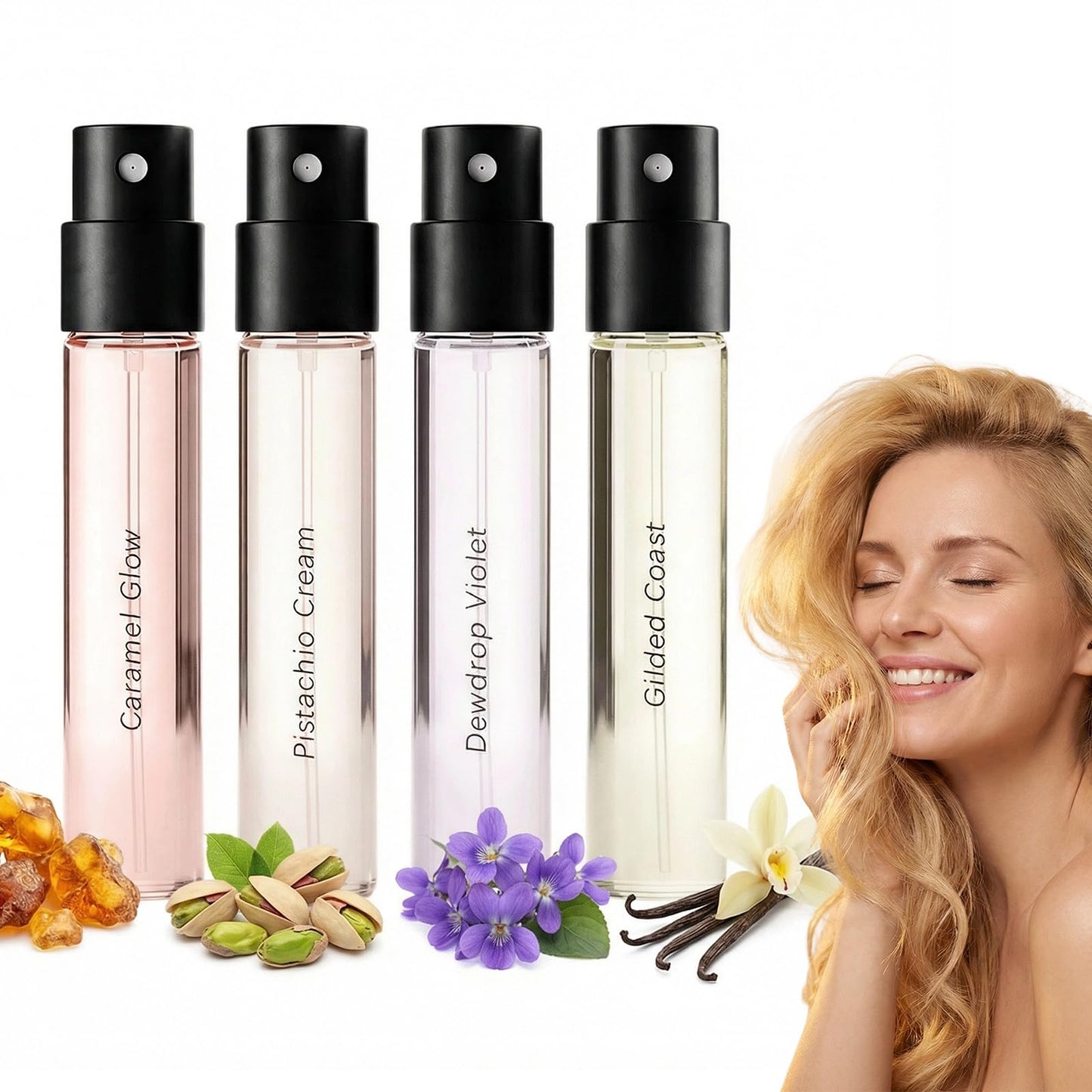 Roseye 4Pcs Hair Perfume for Women, Long Lasting Fresh Scent, Mini Perfume Mist for Hair, Travel Size Perfume Set