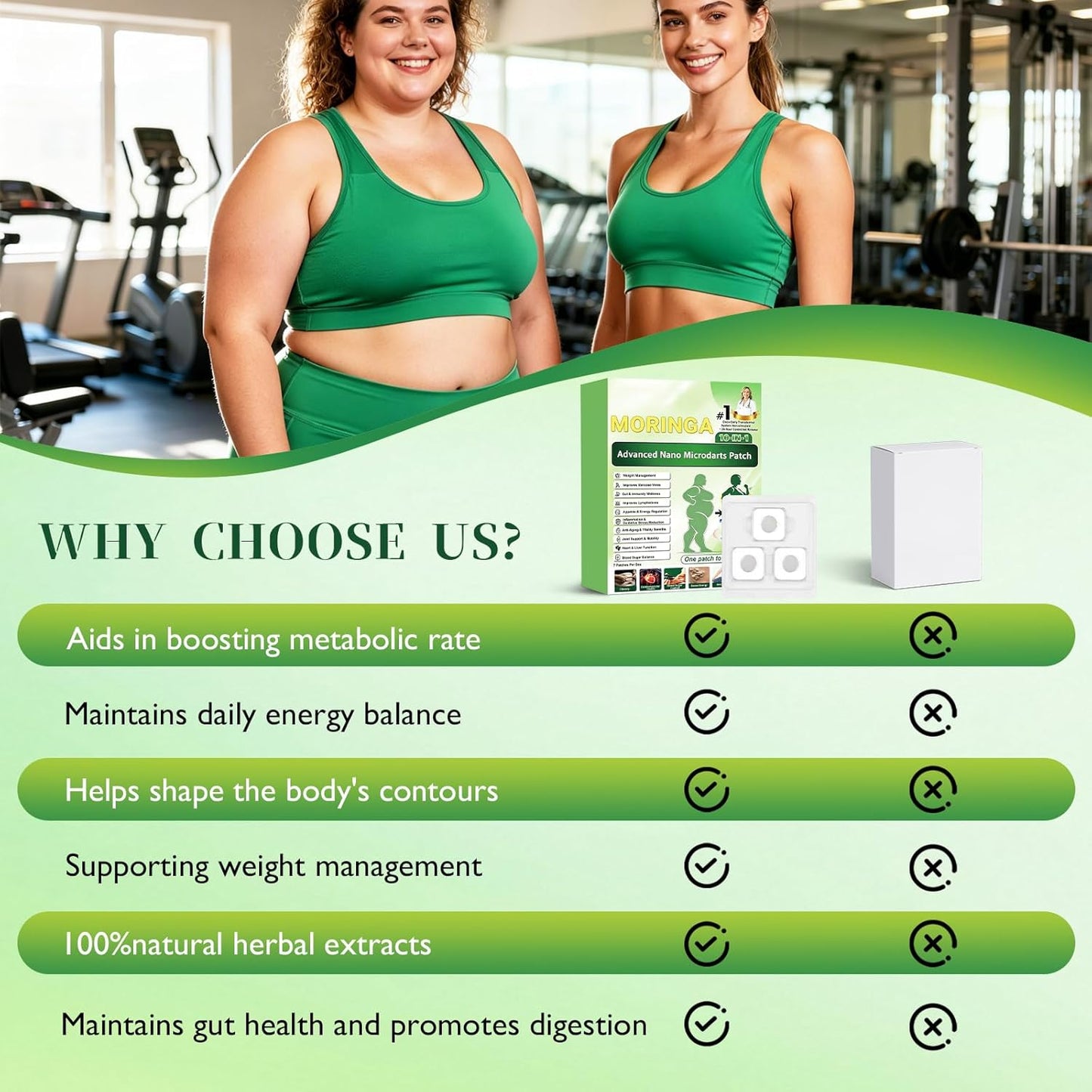 Moringa 10-in-1 Nano Microdarts Patches - Natural Body Treatment for All Skin Types | 3 Boxes