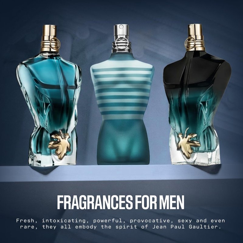 Jean Paul Gaultier Le Male Eau de Toilette - Long Lasting Amber Aromatic Cologne for Men with Fresh Mint, Lavender & Sensual Vanilla - Travel Size Men's Cologne Spray, 0.34 oz