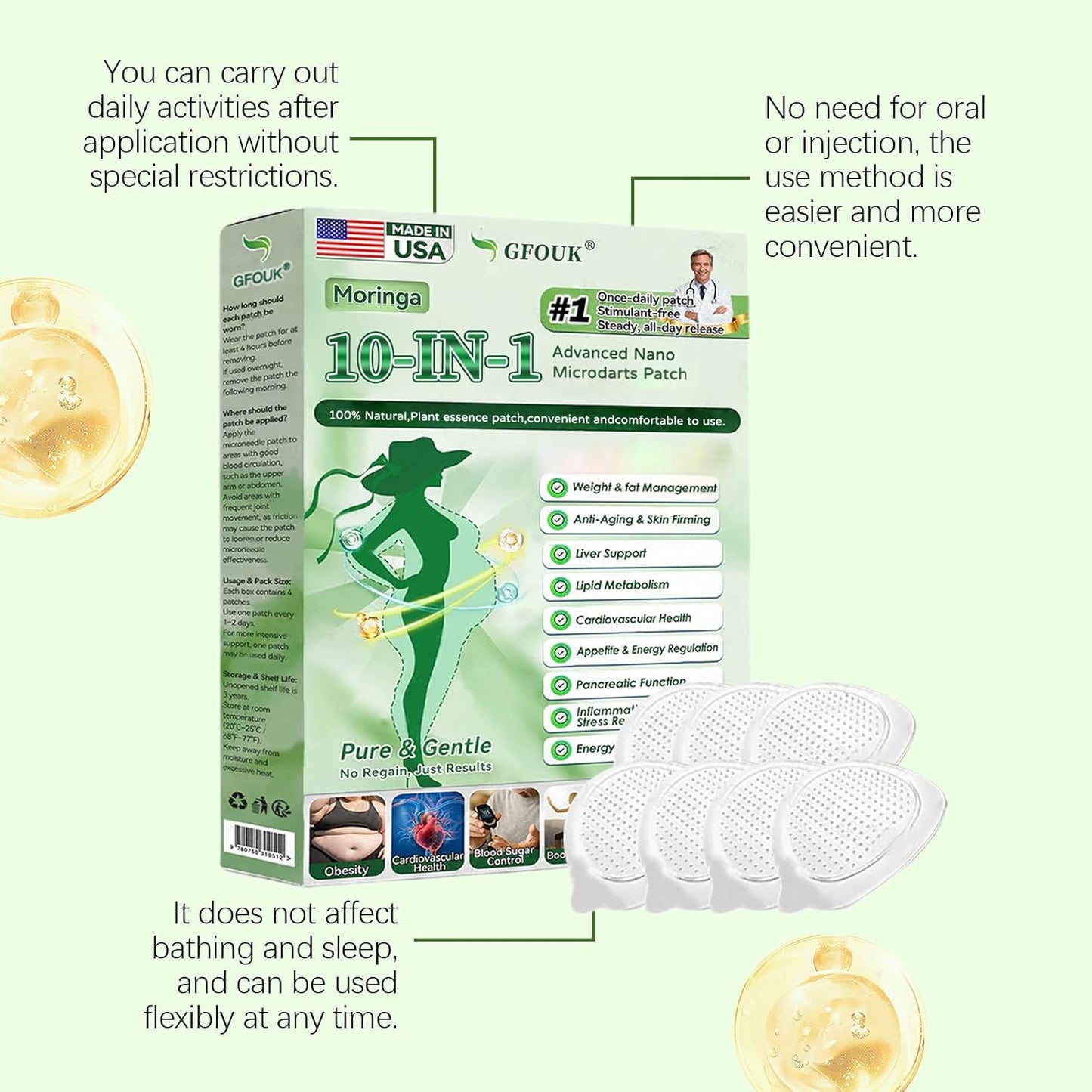 Moringa Berberine X NAD 10-in-1 Patch | Natural Microdarts for All Skin Types - 3PCS