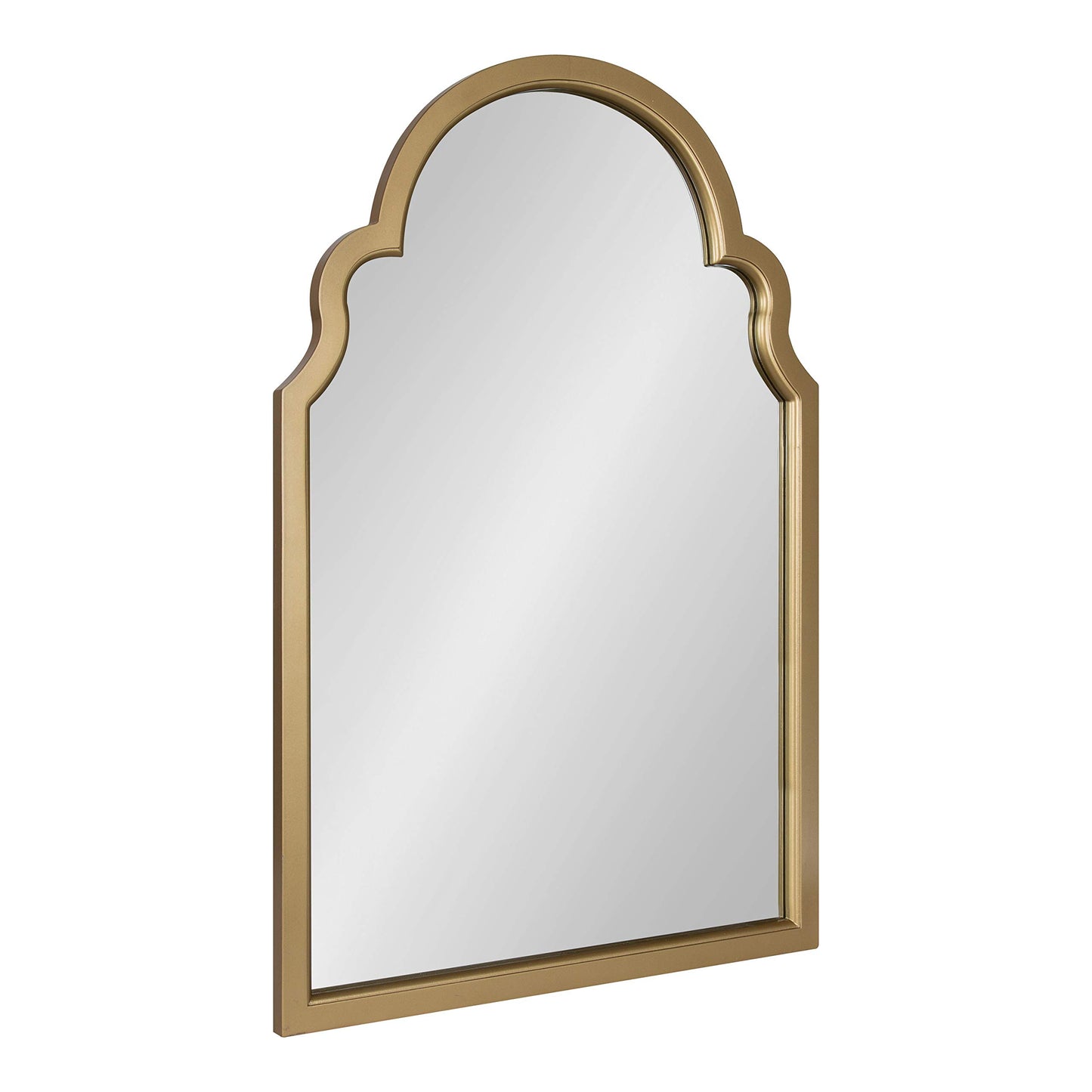 Kate and Laurel Hogan Modern Arched Wall Mirror, 24 x 36, Gold, Glam Moroccan Mirror for Wall