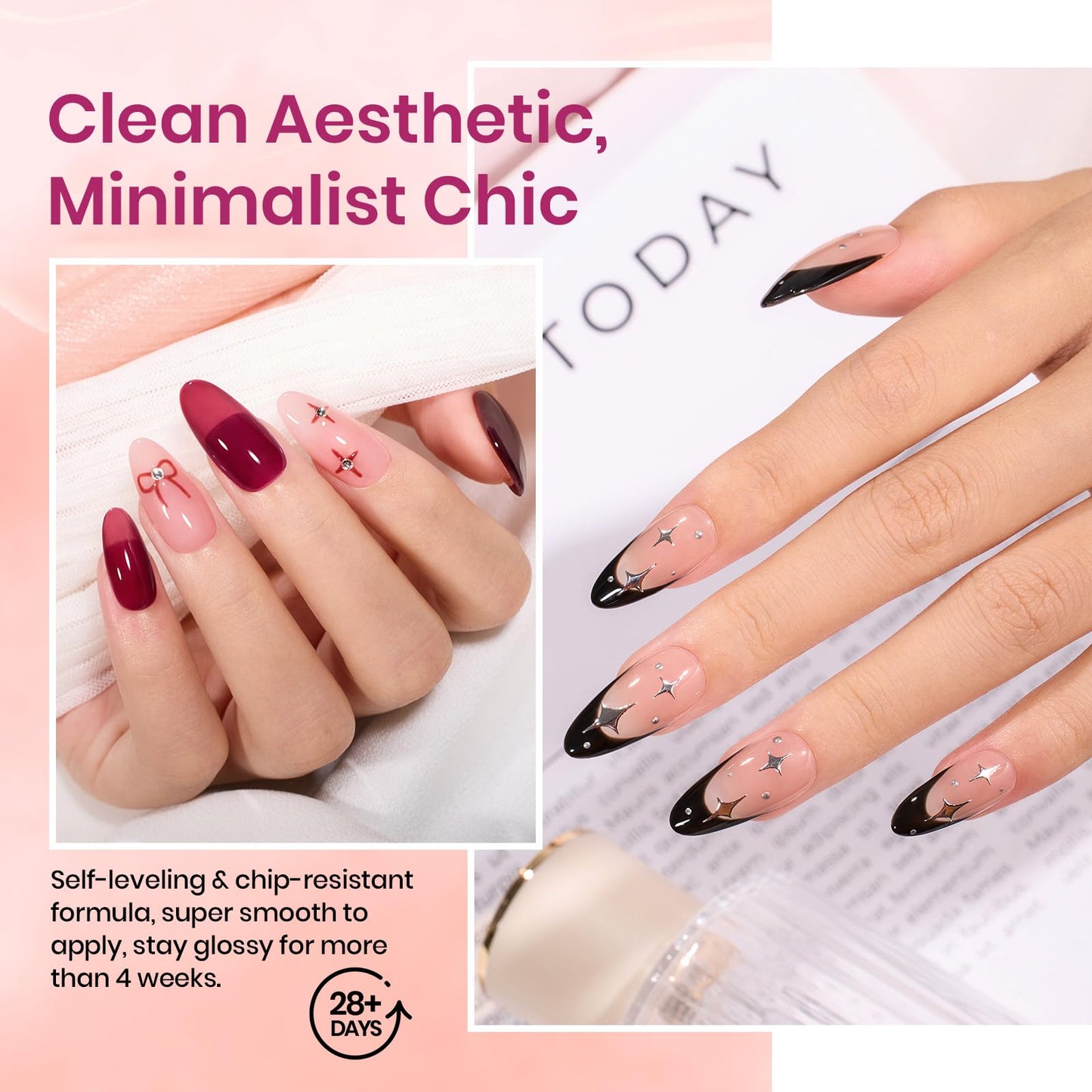 Beetles Jelly Gel Nail Polish Set, 8 Nude Pink Milky Brown Translucent Colors Gel Nail Polish Sweet Temptation Collection Soak Off LED Nail Art Manicure Kit DIY Salon at Home Gifts for Women