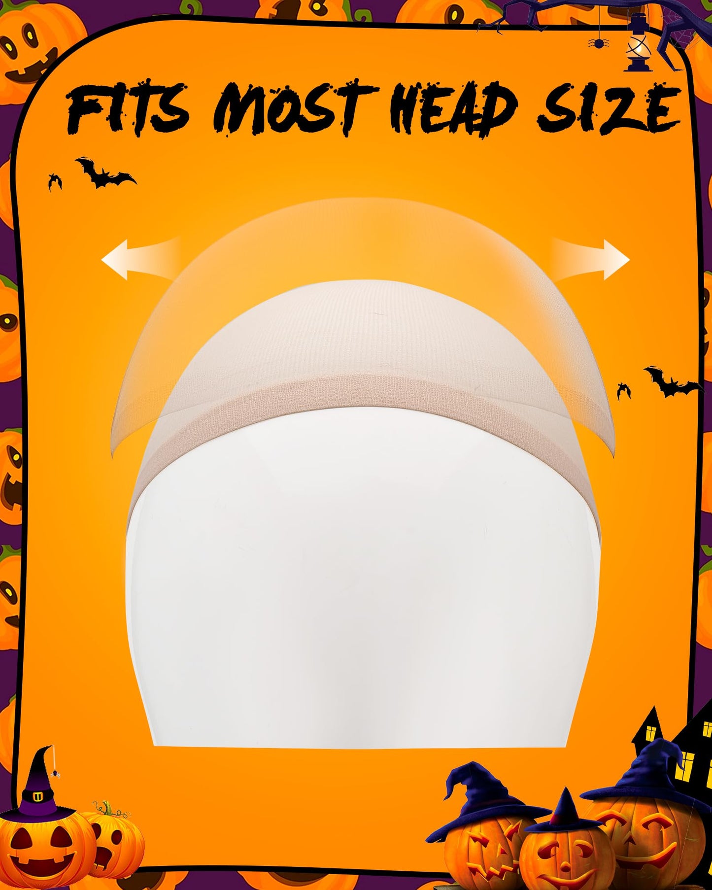 Hoedia 2-Pack Latex Bald Cap with 2 PCS Wig Caps for Adults Women Men, Cosplay Costume Accessories for Halloween Party