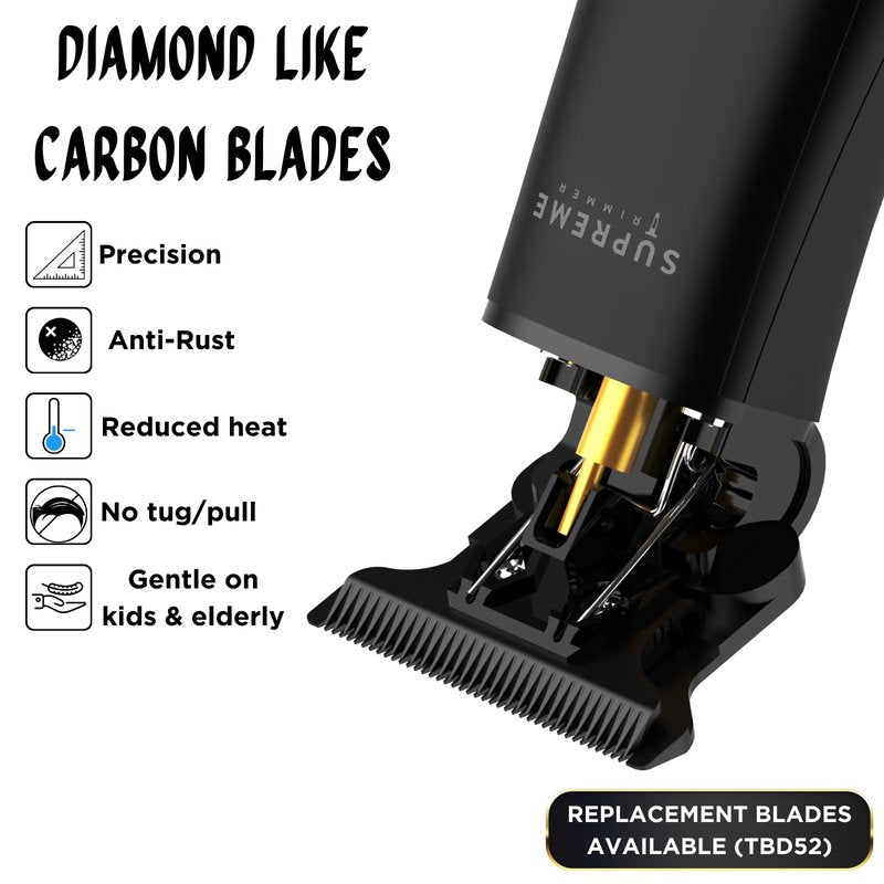 Supreme Trimmer Hair Trimmer ST5220 Precision Beard Trimmer for Men Professional Barber Liner Cordless Hair Clippers – Black T-Shaper Li (Extra Blade Included)