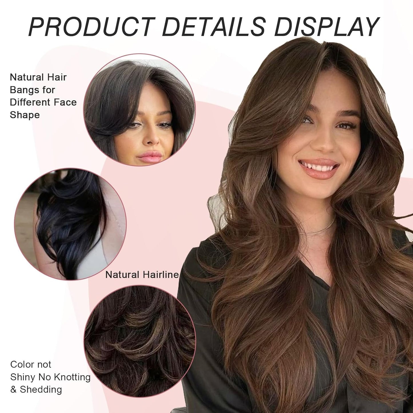 Layered Wavy Wigs for Women - Synthetic Butterfly Haircut, Natural Black, Heat Resistant | Perfect for Daily & Party Use