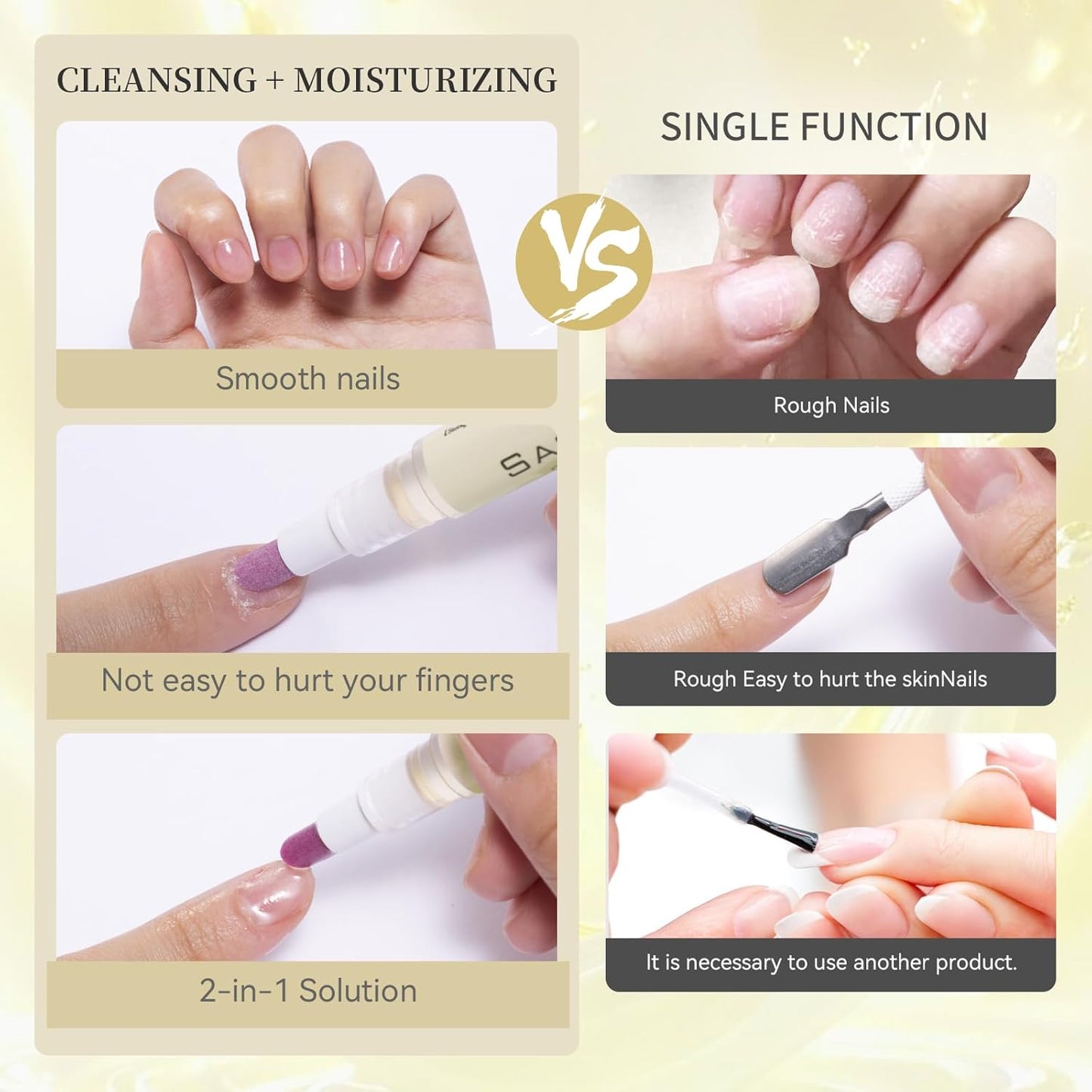 Ceramic Cuticle Pusher & Oil Pen - Gentle Nail Care Tool | 2ml Fragrance-Free Rose & Lavender
