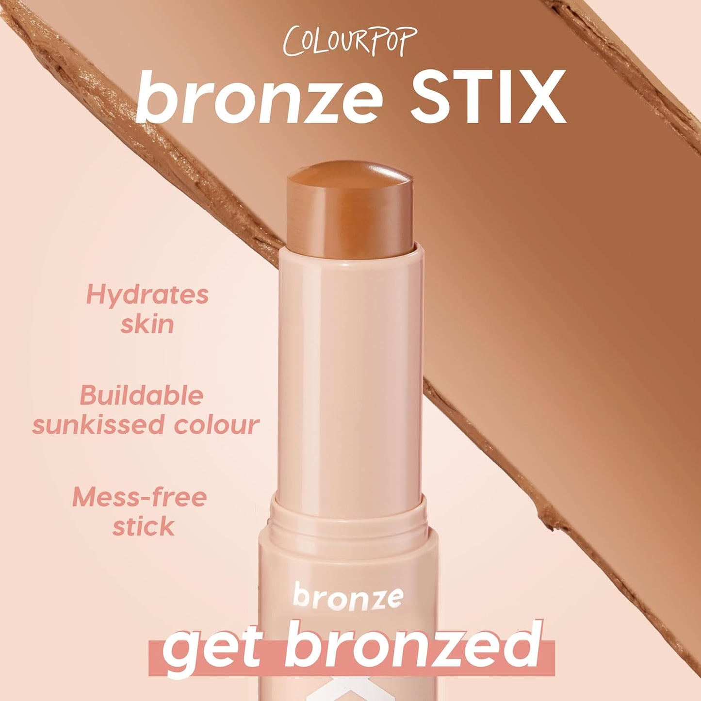 Cream Bronzer Stick - Blendable Contour for Glowy Summer Makeup | Natural Matte Finish, La Jolla Cove (0.28 oz)
