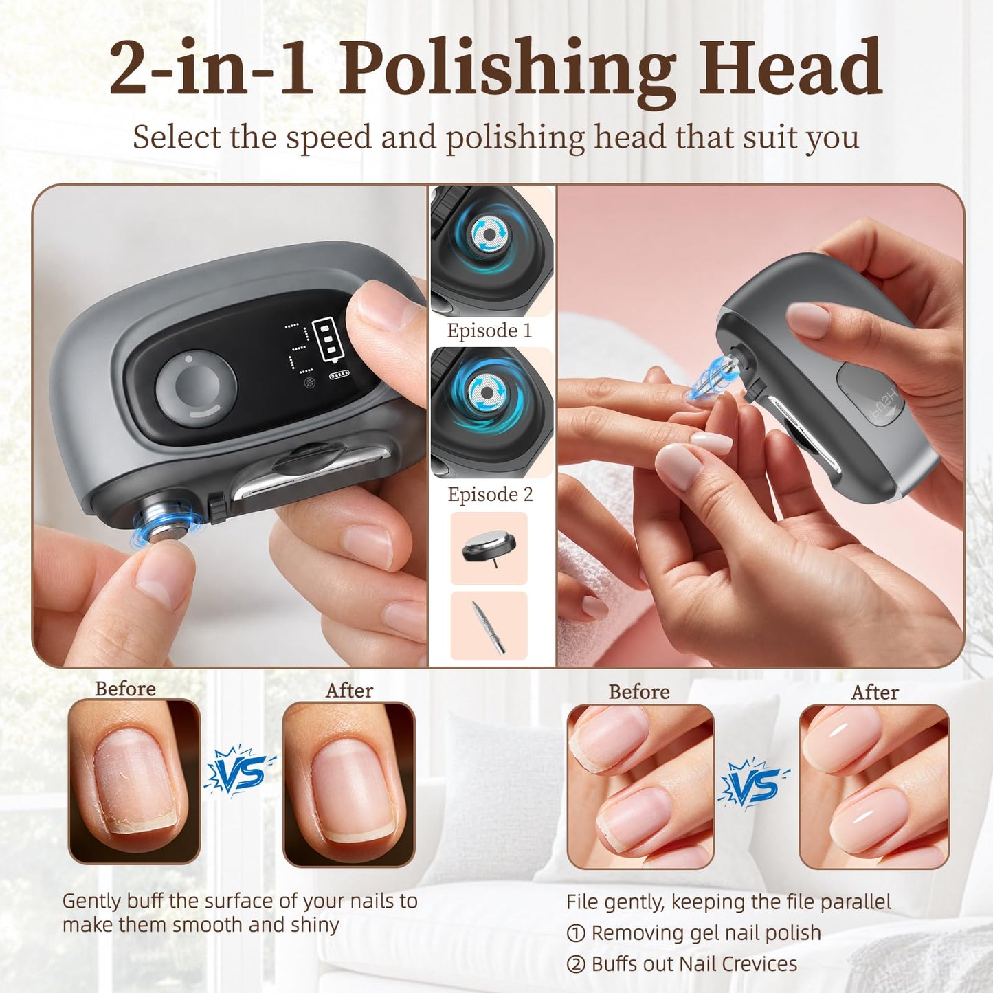 Electric Nail Clipper Adjustable Width & Narrow Double-Groove Blades, Adjustable Speed, Debris Collection Tray, 2 Nail Files, LED Light & Magnifying Glass, Ideal for Fingernails and Toenails（Black）