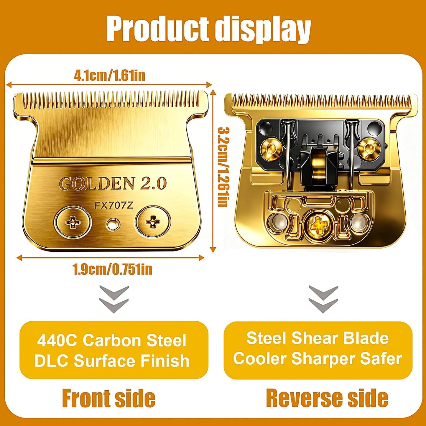 BaByliss PRO Replacement Blade - Compatible with FX787, FX799 & LoPROFX FX726, FX729 | Gold - 2PCS