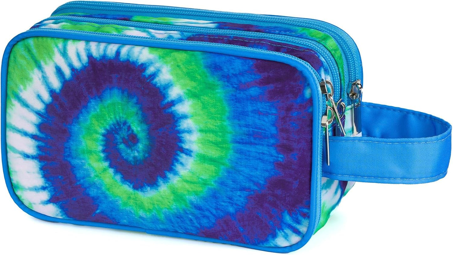 Kids Toiletry Bag - Waterproof Mermaid Scales Travel Cosmetic Bag for Girls | Hanging Wash Bag