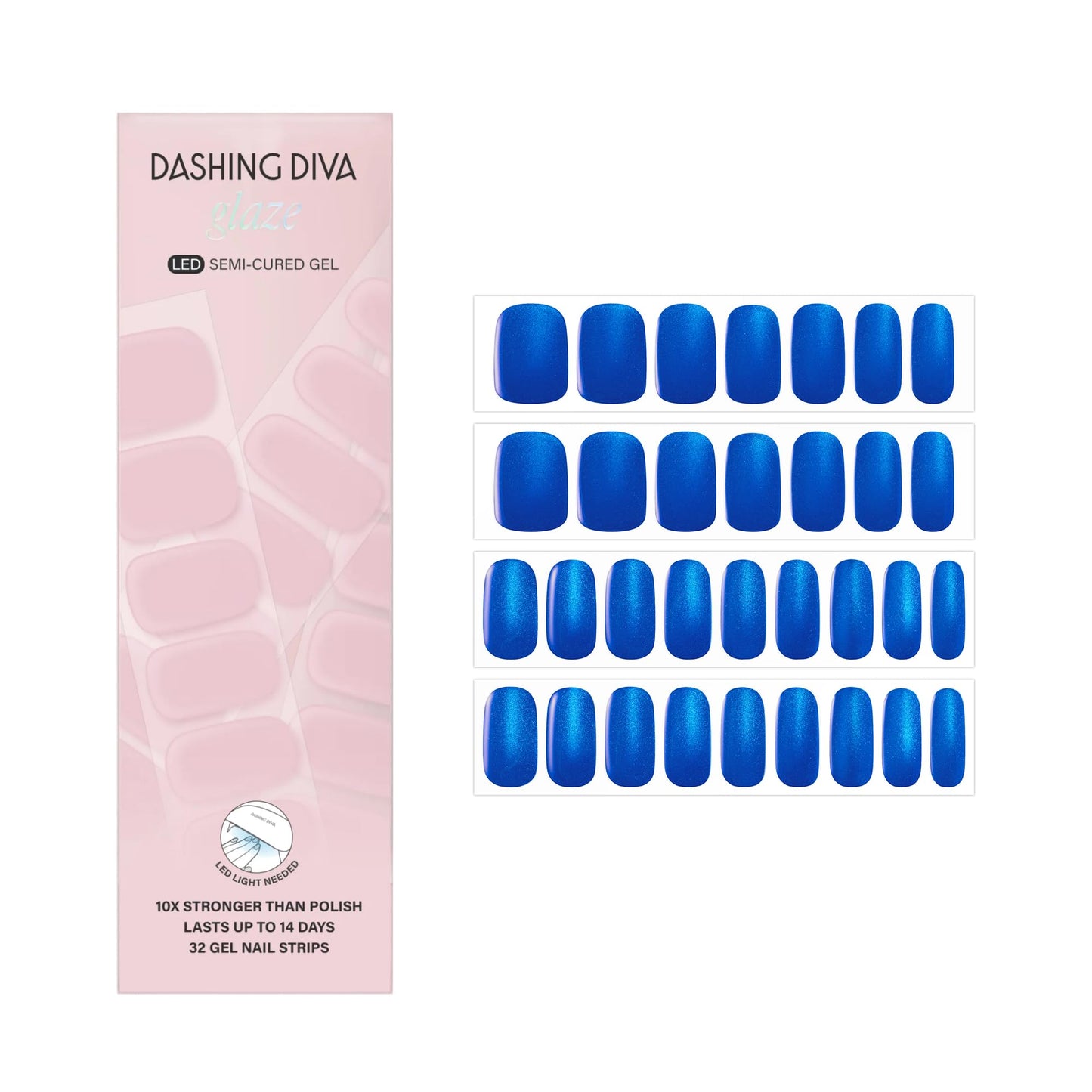 Dashing Diva Glaze Effects Nail Strip Set - Long Lasting, Chip Resistant, Semi-Cured Gel Nails - 4-Piece Manicure Set with 32 Strips