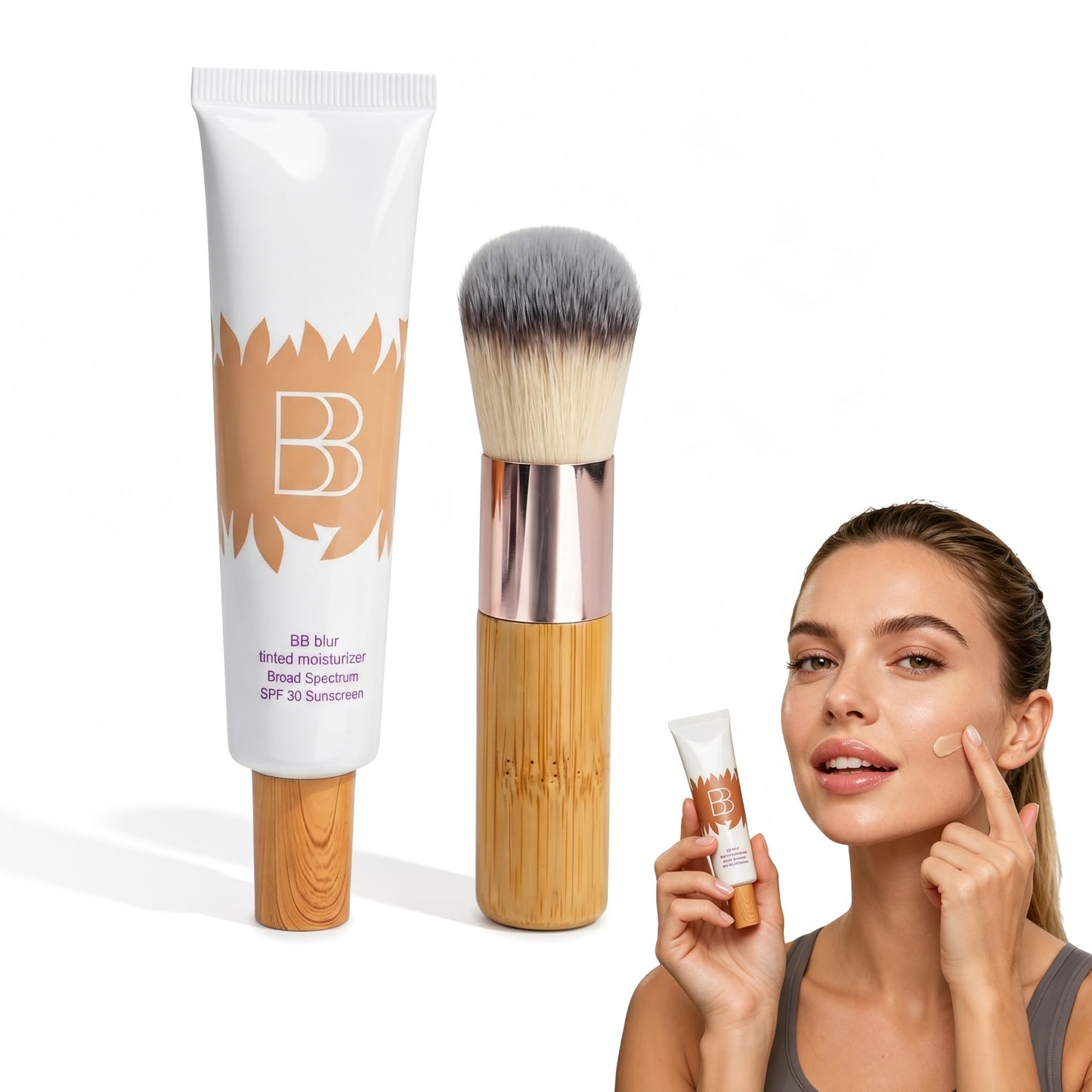 Aigomc BB blur tinted moisturizer Broad Spectrum SPF 30 – Medium Buildable Coverage with Natural Lightweight Matte Finish, Vegan & Cruelty Free