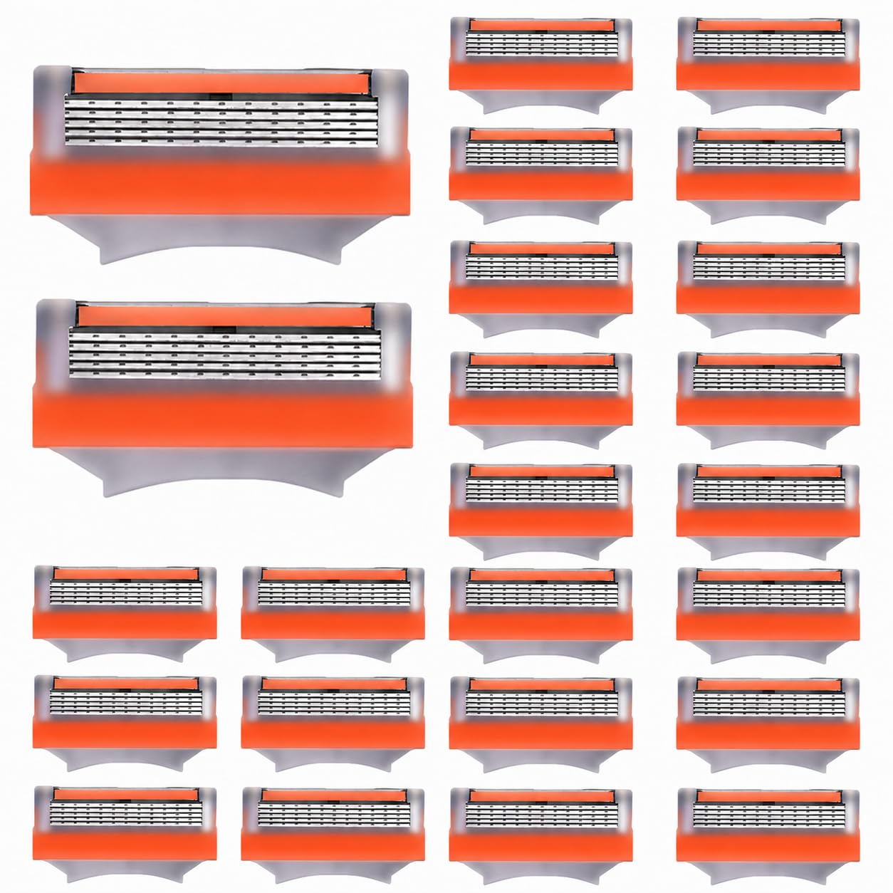 24 Pcs Razor Blade Refills for Men,Compatible with Fus-sion 5 Razor Blades Refills,Disposable Blade Manual Beard Trimmer Safety Replacement Shaver Heads Set