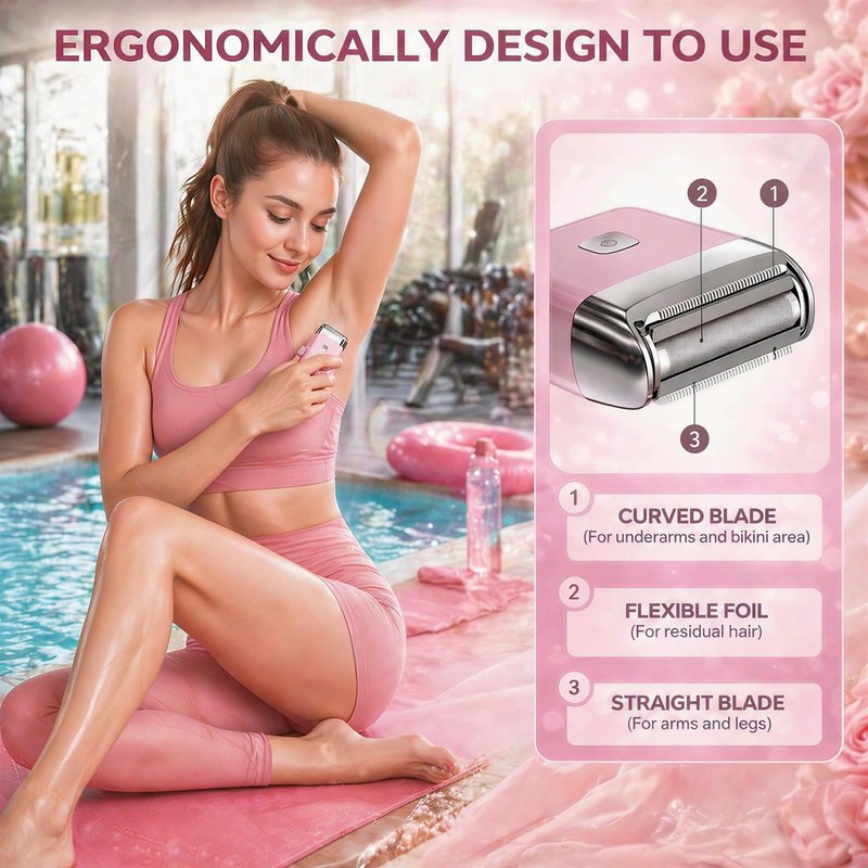 Mini Electric Razor for Women, Travel IPX7 Waterproof Rechargeable Trimmer Shaver, Alloy Body for Bikini, Arms, Legs, Faces with Portable Carry Bag
