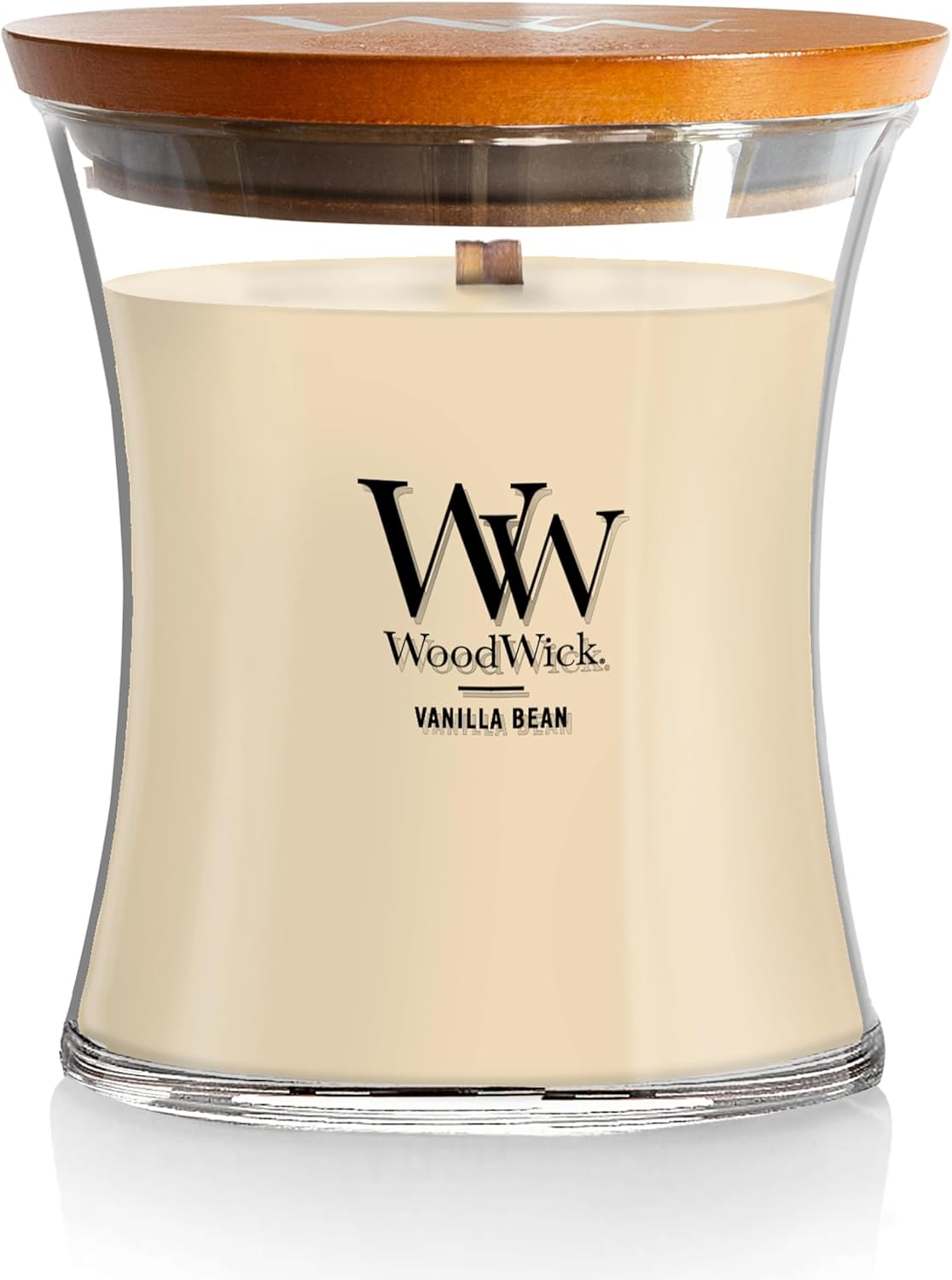 WoodWick Tonka & Almond Milk Candle - 9.7 oz Medium Hourglass with Crackling Wick | Perfect Gift for Men & Women
