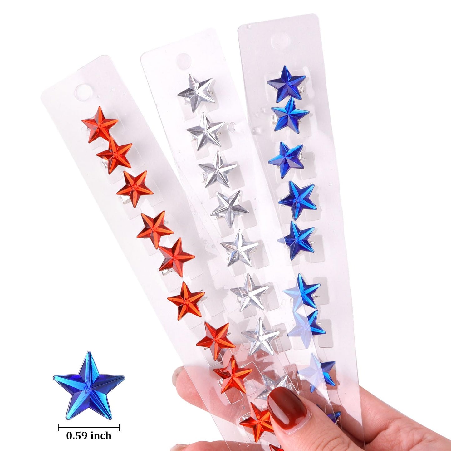 YISSION 30Pcs 4th of July Hair Clips for Women & Girls, Patriotic Red White Blue Sparkly Mini Star Barrettes, No Slip Hair Pins for Braids, Independence Day Memorial Day Hair Accessories Party Favors