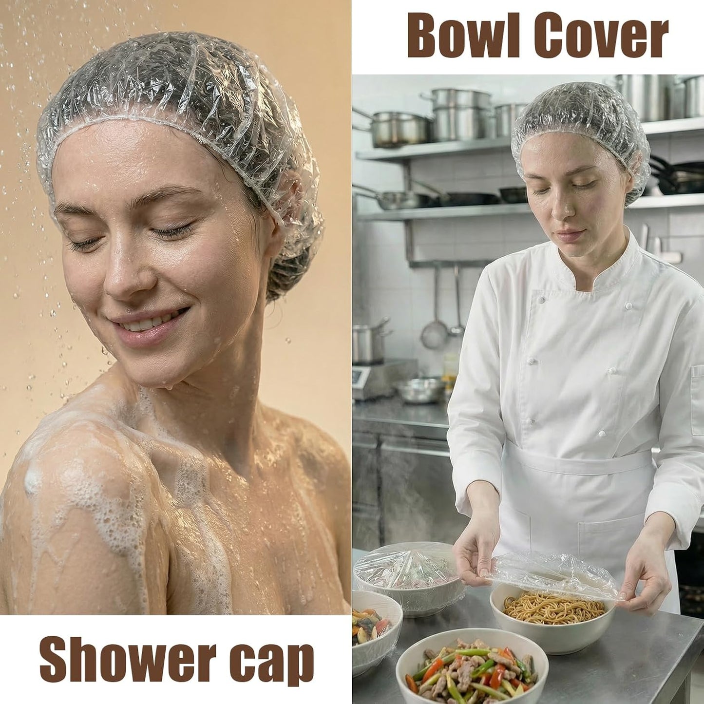 Extra Large Disposable Shower Caps - 100 Pack | Waterproof Hair Caps for Long Hair, Braids & Locs